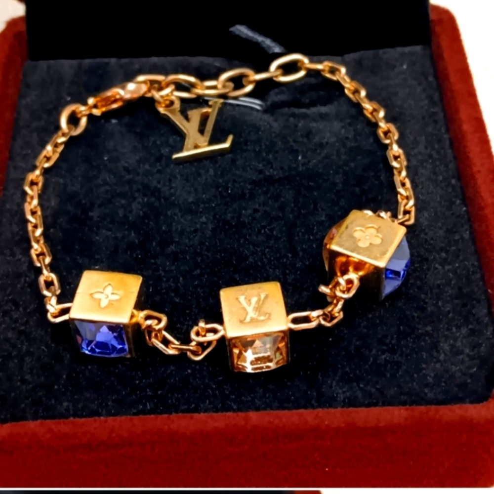Louis Vuitton Gold and Blue Bracelet - Picture 1 of 4